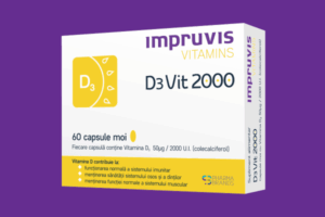 Impruvis D3Vit 2000 cu vitamina D3 2000 U.I., 60 capsule moi